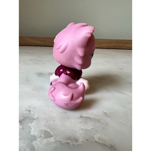 Littlest Pet Shop Pink Persian Cat #2138 Green Eyes Fluffy Appearance LPS 2007 - Picture 2 of 5